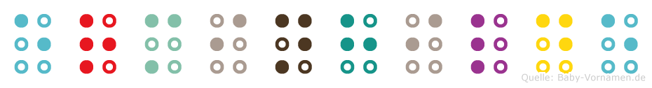 Erminhilde in Blindenschrift (Brailleschrift)