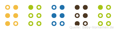 Tajna in Blindenschrift (Brailleschrift)