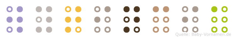 Wytincia in Blindenschrift (Brailleschrift)