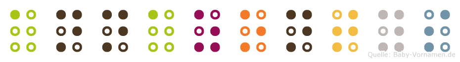 Annazontys in Blindenschrift (Brailleschrift)