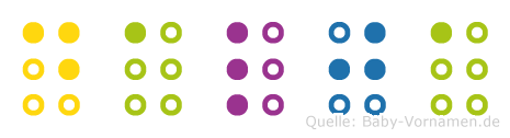 Dalja in Blindenschrift (Brailleschrift)
