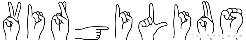 Virgilius im Fingeralphabet der Deutschen Gebärdensprache