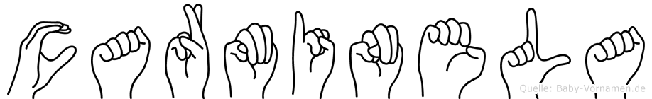 Carminela im Fingeralphabet der Deutschen Gebärdensprache