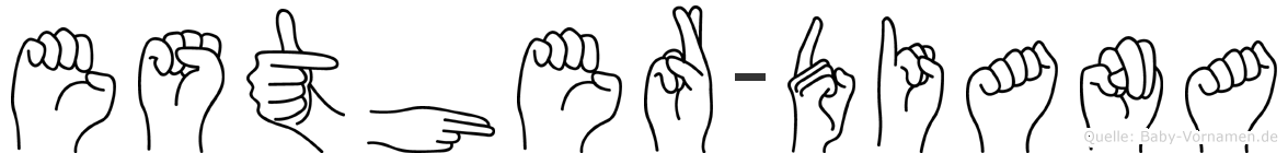 Esther-Diana im Fingeralphabet der Deutschen Gebärdensprache
