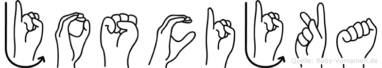 Joscijka im Fingeralphabet der Deutschen Gebärdensprache