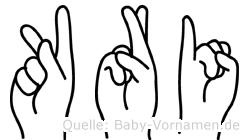 Käri im Fingeralphabet der Deutschen Gebärdensprache