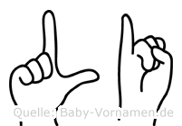 Li im Fingeralphabet der Deutschen Gebärdensprache