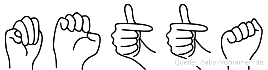 Metta im Fingeralphabet der Deutschen Gebärdensprache