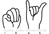 My im Fingeralphabet der Deutschen Gebärdensprache