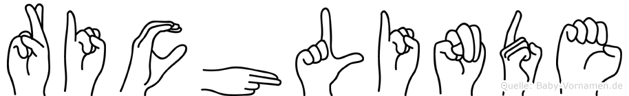 Richlinde im Fingeralphabet der Deutschen Gebärdensprache