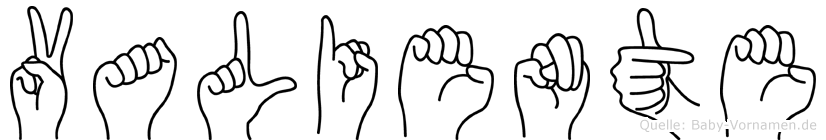 Valiente im Fingeralphabet der Deutschen Gebärdensprache