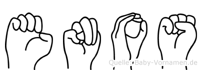 Enos im Fingeralphabet der Deutschen Gebärdensprache