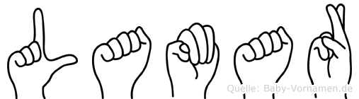 Lamar im Fingeralphabet der Deutschen Gebärdensprache