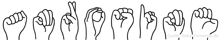 Amrosine im Fingeralphabet der Deutschen Gebärdensprache