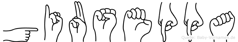 Giuseppa im Fingeralphabet der Deutschen Gebärdensprache