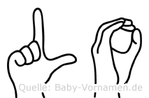 Lo im Fingeralphabet der Deutschen Gebärdensprache