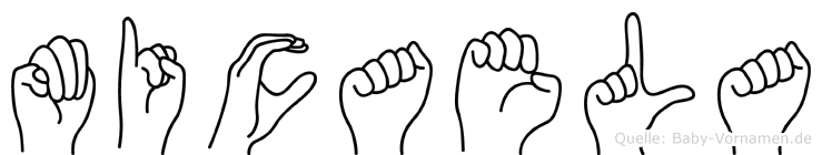 Micaela im Fingeralphabet der Deutschen Gebärdensprache