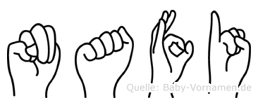 Nafi im Fingeralphabet der Deutschen Gebärdensprache