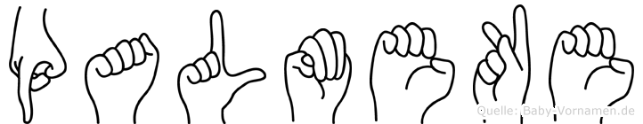 Palmeke im Fingeralphabet der Deutschen Gebärdensprache