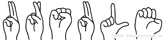 Ursule im Fingeralphabet der Deutschen Gebärdensprache