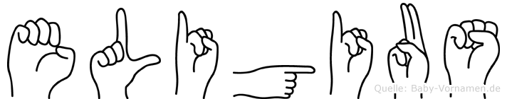 Eligius im Fingeralphabet der Deutschen Gebärdensprache