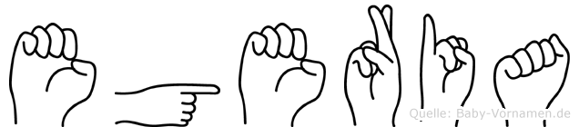 Egeria im Fingeralphabet der Deutschen Gebärdensprache