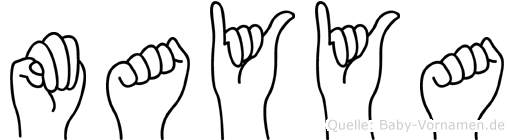 Mayya im Fingeralphabet der Deutschen Gebärdensprache