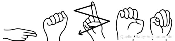 Hazem im Fingeralphabet der Deutschen Gebärdensprache