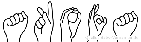 Akofa im Fingeralphabet der Deutschen Gebärdensprache