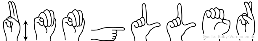 Ümmügüller im Fingeralphabet der Deutschen Gebärdensprache