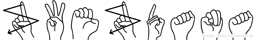 Zwezdana im Fingeralphabet der Deutschen Gebärdensprache