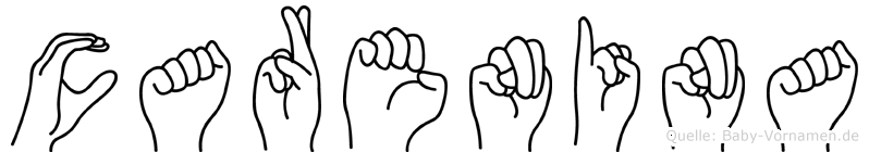 Carenina im Fingeralphabet der Deutschen Gebärdensprache