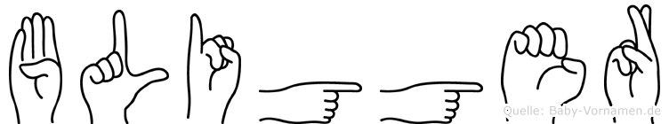 Bligger im Fingeralphabet der Deutschen Gebärdensprache
