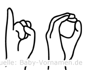 Io im Fingeralphabet der Deutschen Gebärdensprache