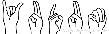 Yudum im Fingeralphabet der Deutschen Gebärdensprache