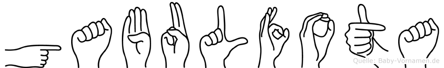 Gabulfota im Fingeralphabet der Deutschen Gebärdensprache