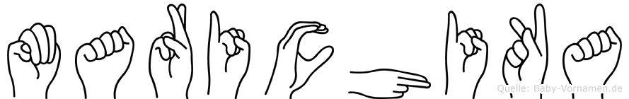 Marichika im Fingeralphabet der Deutschen Gebärdensprache