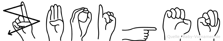 Zboigen im Fingeralphabet der Deutschen Gebärdensprache