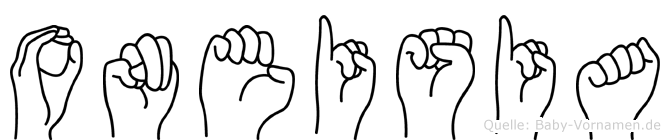 Oneisia im Fingeralphabet der Deutschen Gebärdensprache