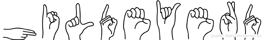 Hildeyerd im Fingeralphabet der Deutschen Gebärdensprache