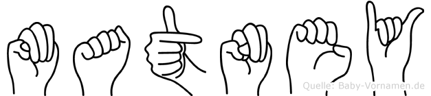 Matney im Fingeralphabet der Deutschen Gebärdensprache