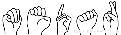 Medar im Fingeralphabet der Deutschen Gebärdensprache