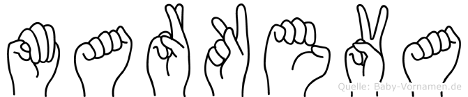 Markeva im Fingeralphabet der Deutschen Gebärdensprache