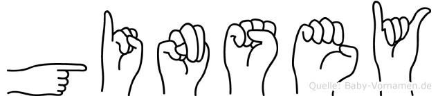 Ginsey im Fingeralphabet der Deutschen Gebärdensprache