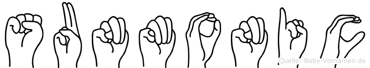 Sunmonic im Fingeralphabet der Deutschen Gebärdensprache