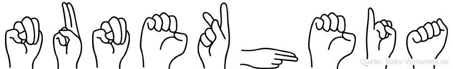 Nunekheia im Fingeralphabet der Deutschen Gebärdensprache