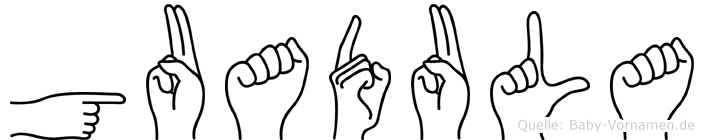 Guadula im Fingeralphabet der Deutschen Gebärdensprache
