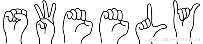 Sweely im Fingeralphabet der Deutschen Gebärdensprache