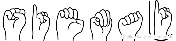 Siemaj im Fingeralphabet der Deutschen Gebärdensprache