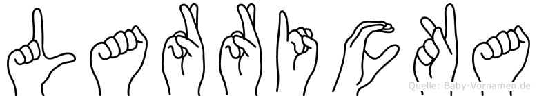 Larricka im Fingeralphabet der Deutschen Gebärdensprache